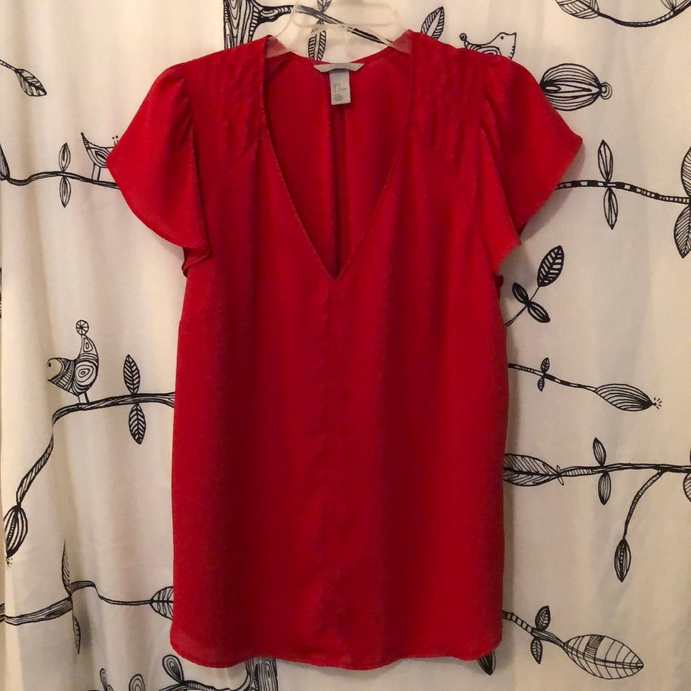 🦋 H&M Flutter-Sleeve V Neck Blouse 🦋